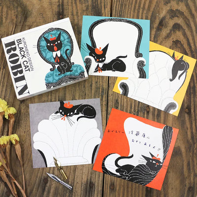 Cozyca Products - Bloc de Notas Cuadradas - Black Cat Design A