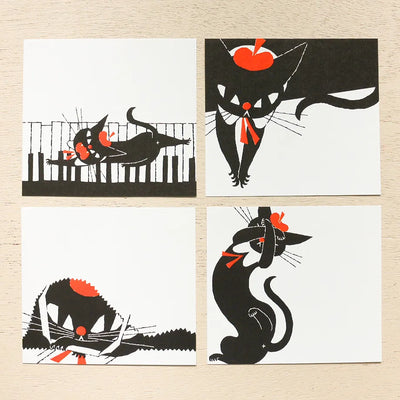 Cozyca Products - Bloc de Notas Cuadradas - Black Cat Design B