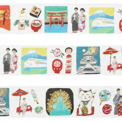 Cozyca Products - Washi Tape con Foil Dorado - Japan