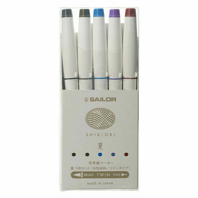 Sailor - Set 5 Marcadores Punta Pincel - Summer - Shikiori Calligraphy