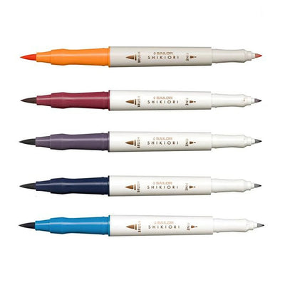 Sailor - Set 5 Marcadores Punta Pincel - Autumn - Shikiori Calligraphy