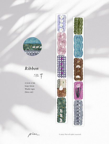 PION - Washi Tape Troquelado 25 mm - Ribbon