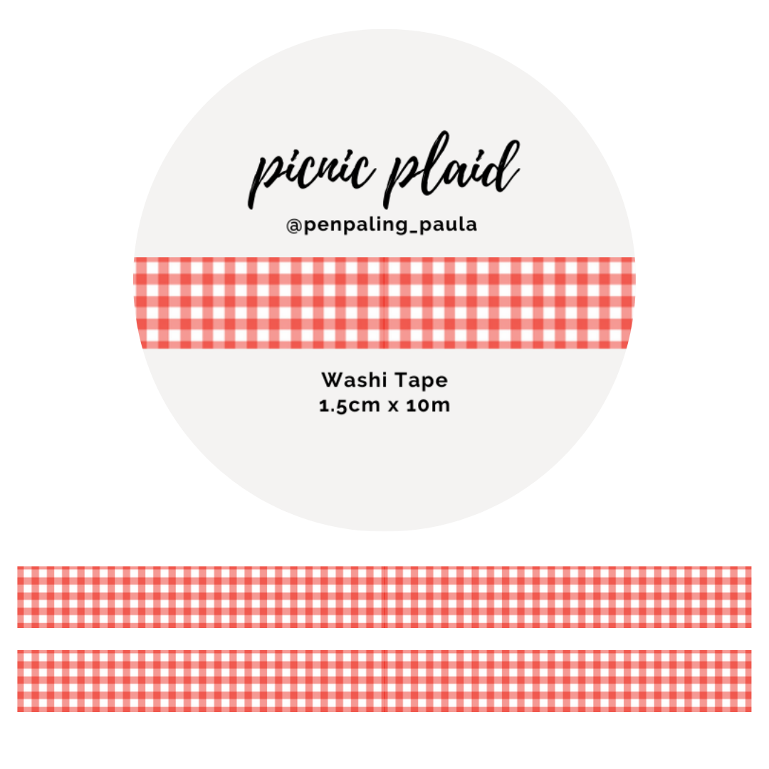 Penpaling Paula - Tela escocesa de picnic - Cinta washi