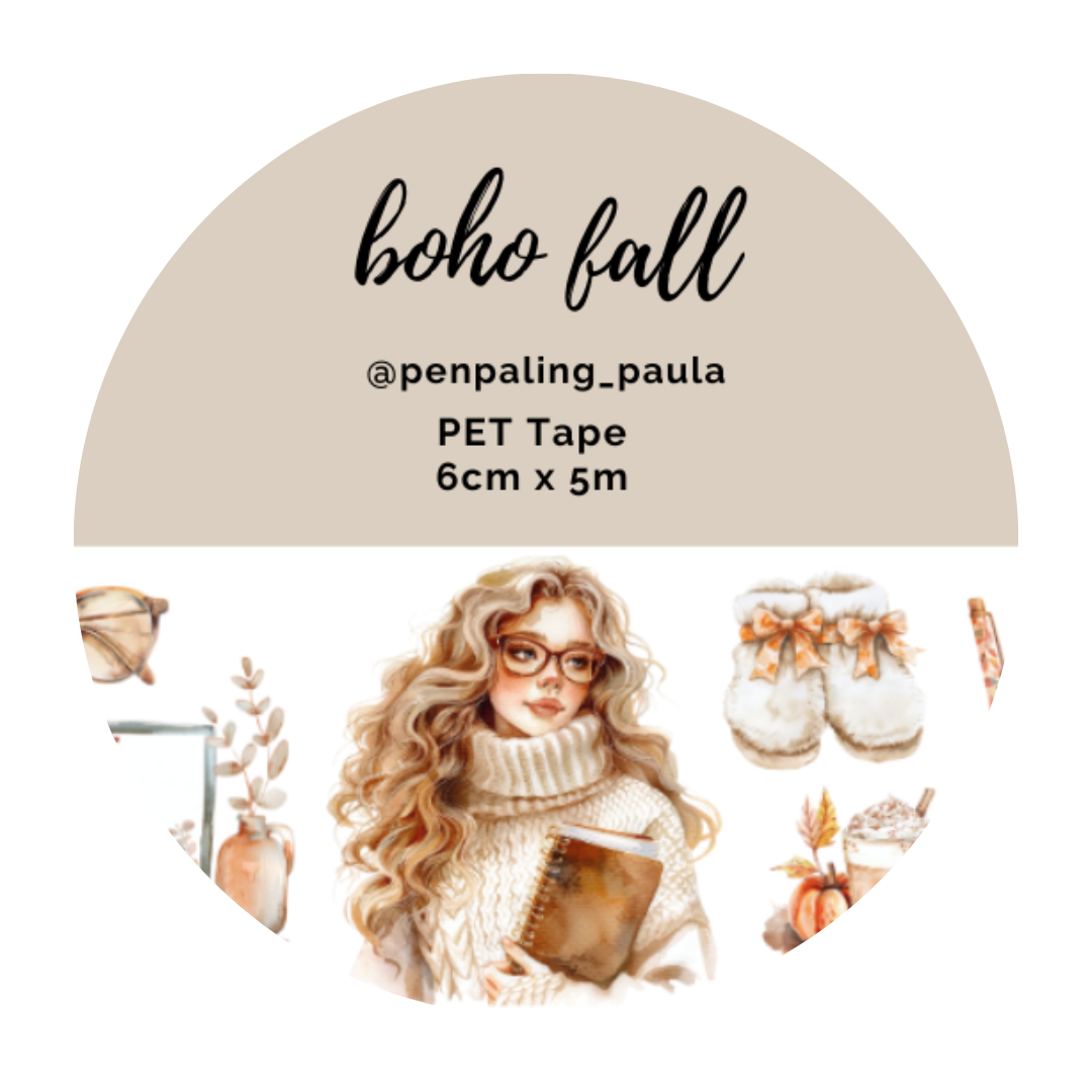 Penpaling Paula - Boho Otoño - Cinta PET PRE-CORTADA