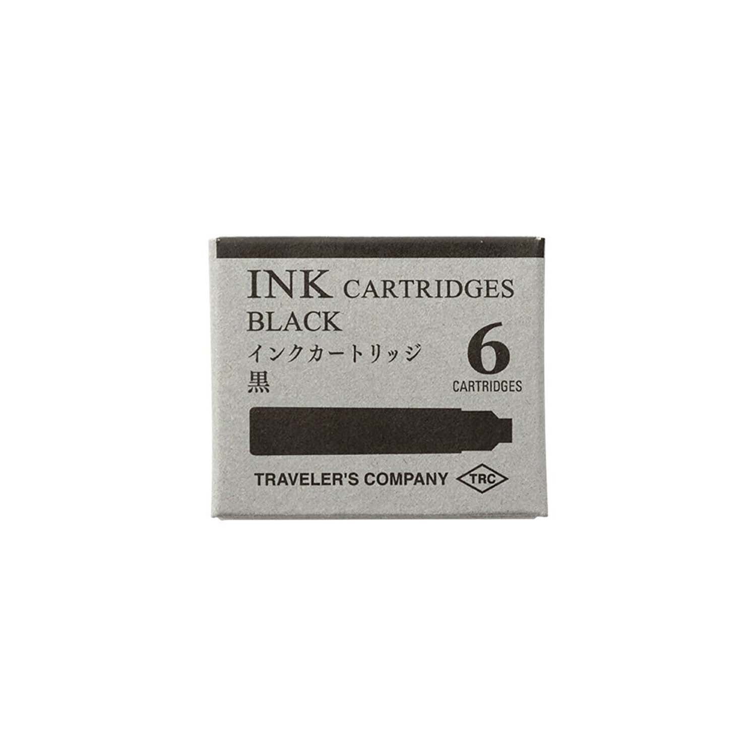 Traveler's Company - Caja de 6 recambios Tinta Negra - CARTRIDGE BRASS FOUNTAIN PEN