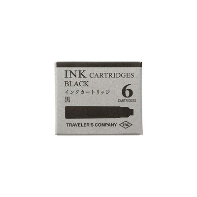 Traveler's Company - Caja de 6 recambios Tinta Negra - CARTRIDGE BRASS FOUNTAIN PEN