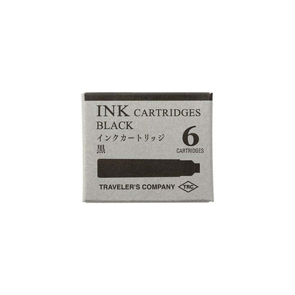 Traveler's Company - Caja de 6 recambios Tinta Negra - CARTRIDGE BRASS FOUNTAIN PEN