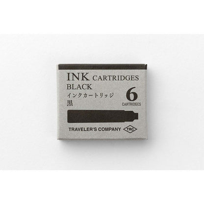 Traveler's Company - Caja de 6 recambios Tinta Negra - CARTRIDGE BRASS FOUNTAIN PEN