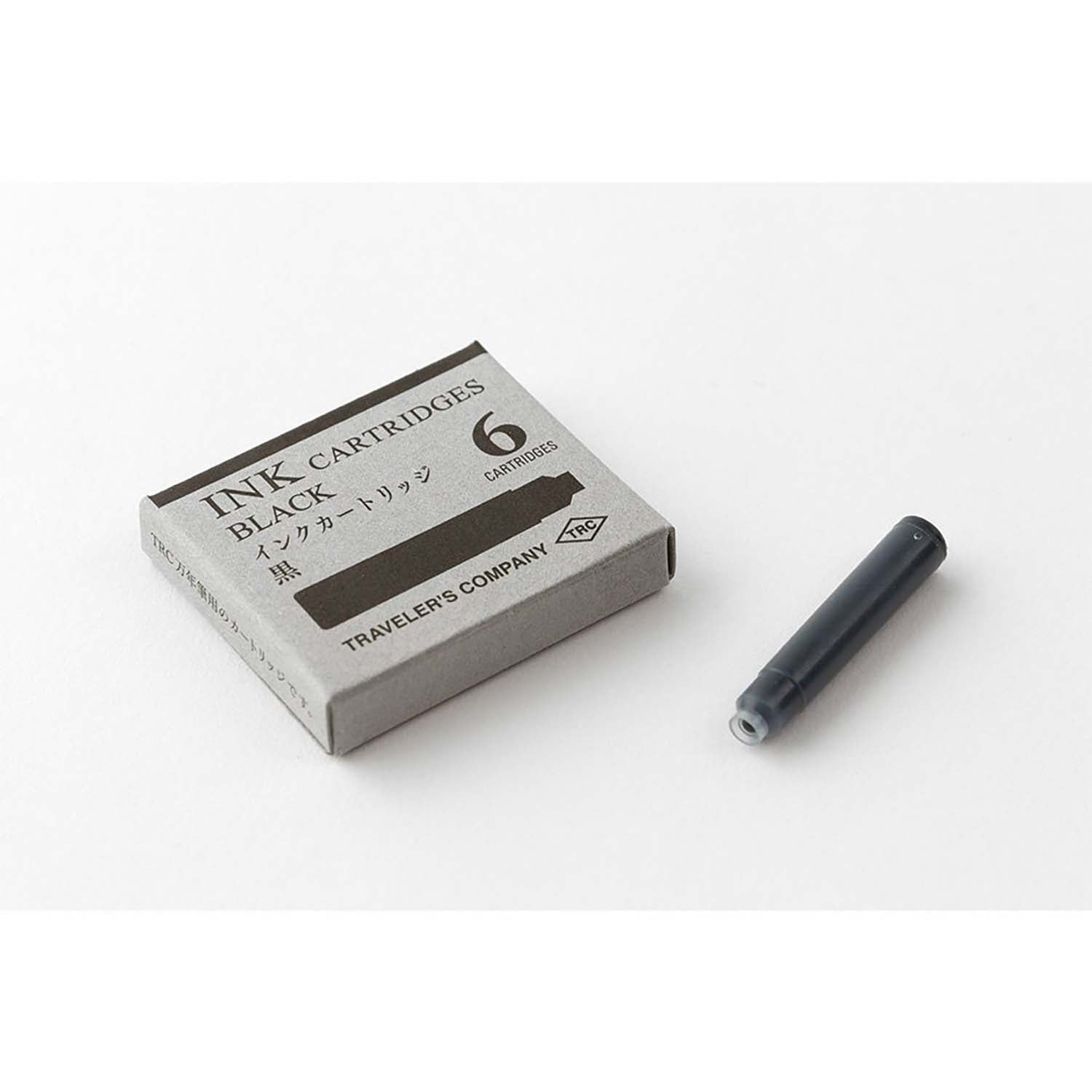 Traveler's Company - Caja de 6 recambios Tinta Negra - CARTRIDGE BRASS FOUNTAIN PEN
