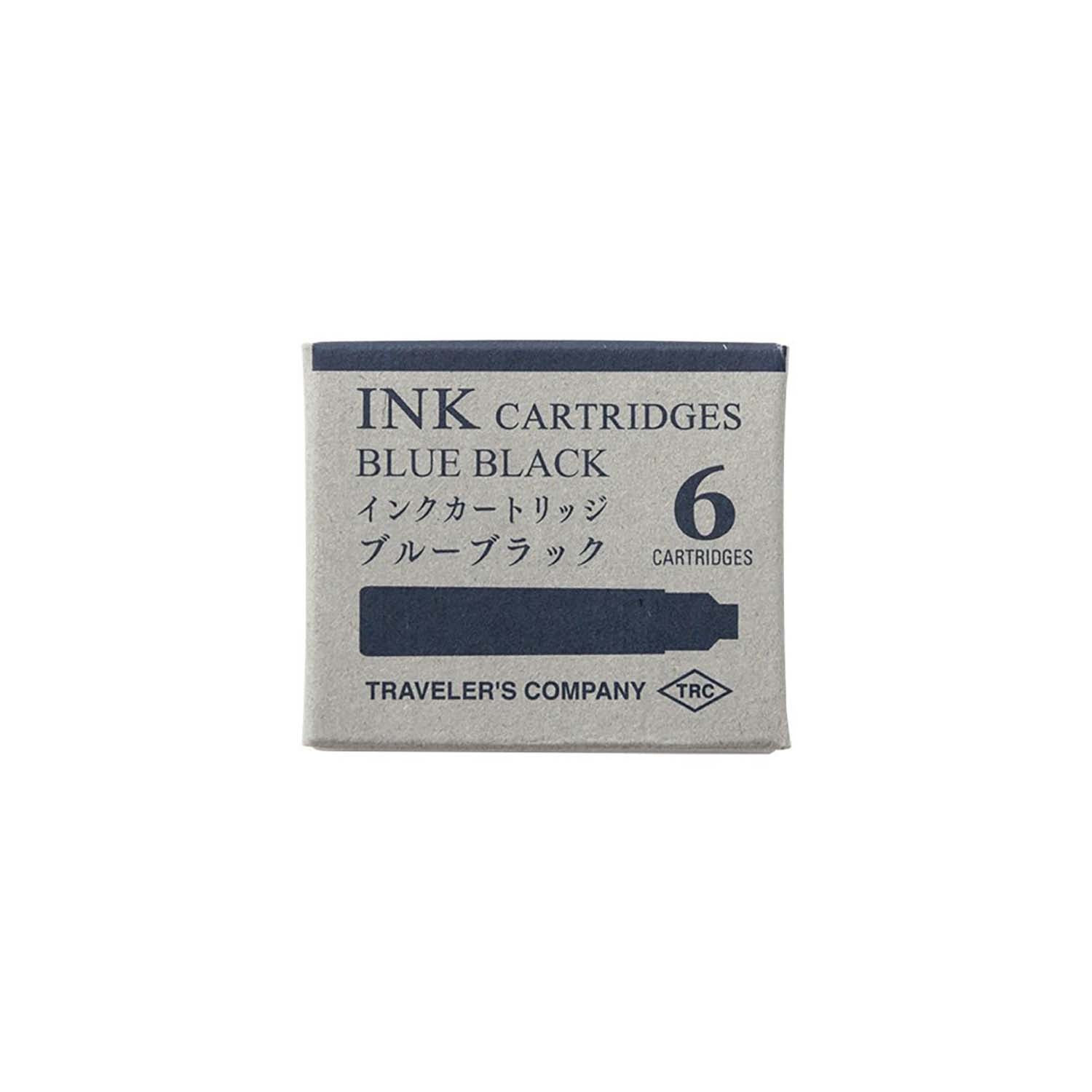 Traveler's Company - Caja de 6 recambios Tinta Azul Oscuro - CARTRIDGE BRASS FOUNTAIN PEN