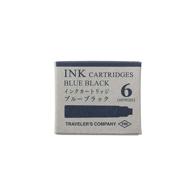 Traveler's Company - Caja de 6 recambios Tinta Azul Oscuro - CARTRIDGE BRASS FOUNTAIN PEN