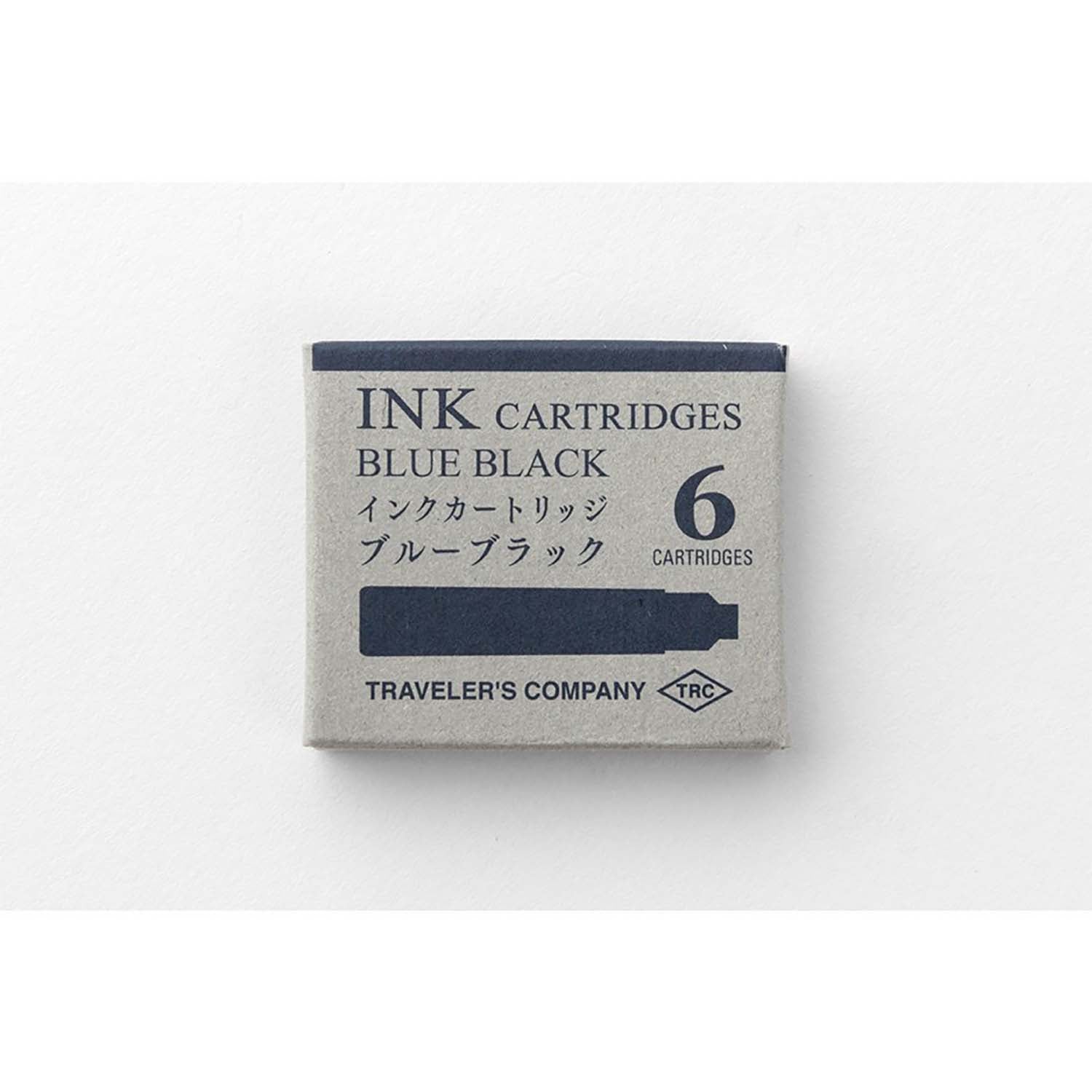 Traveler's Company - Caja de 6 recambios Tinta Azul Oscuro - CARTRIDGE BRASS FOUNTAIN PEN