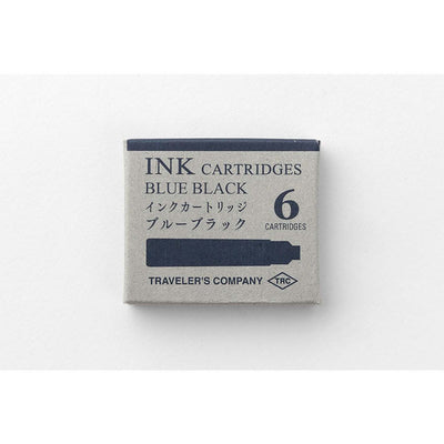 Traveler's Company - Caja de 6 recambios Tinta Azul Oscuro - CARTRIDGE BRASS FOUNTAIN PEN