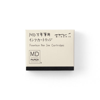 MD PAPER - Caja 6 recambios Tinta Negra - Pluma Estilográfica MD