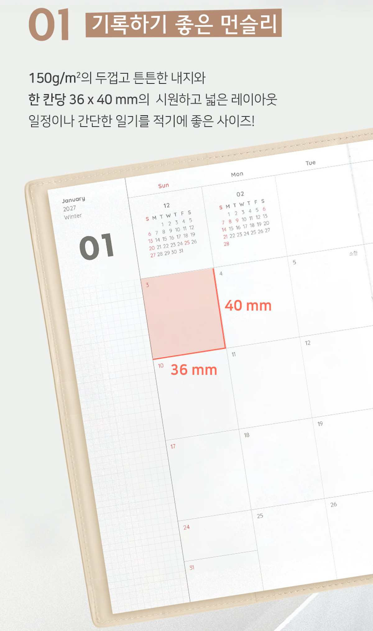 Iconic - Agenda Anual 2027 - Vista Mensual - The Planner L - Steel Blue