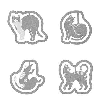 Midori - Set 16 clips acero grabados - Gatos