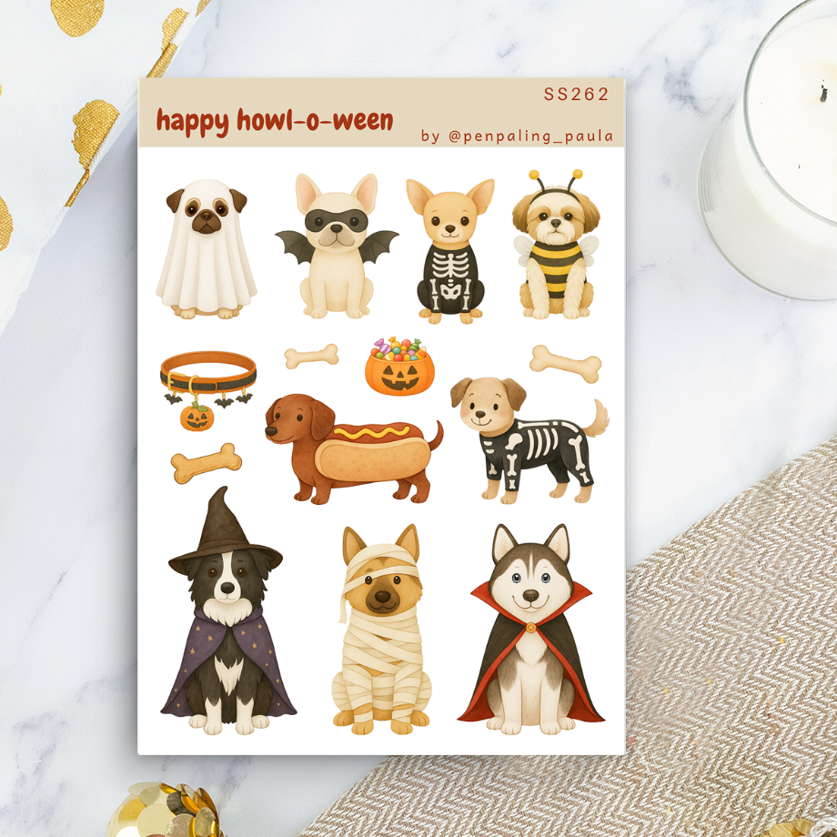 Penpaling Paula - Feliz Howl-o-ween - Hoja de Pegatinas