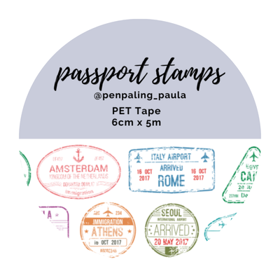 Penpaling Paula - Sellos de Pasaporte - Cinta PET PRE-CORTADA