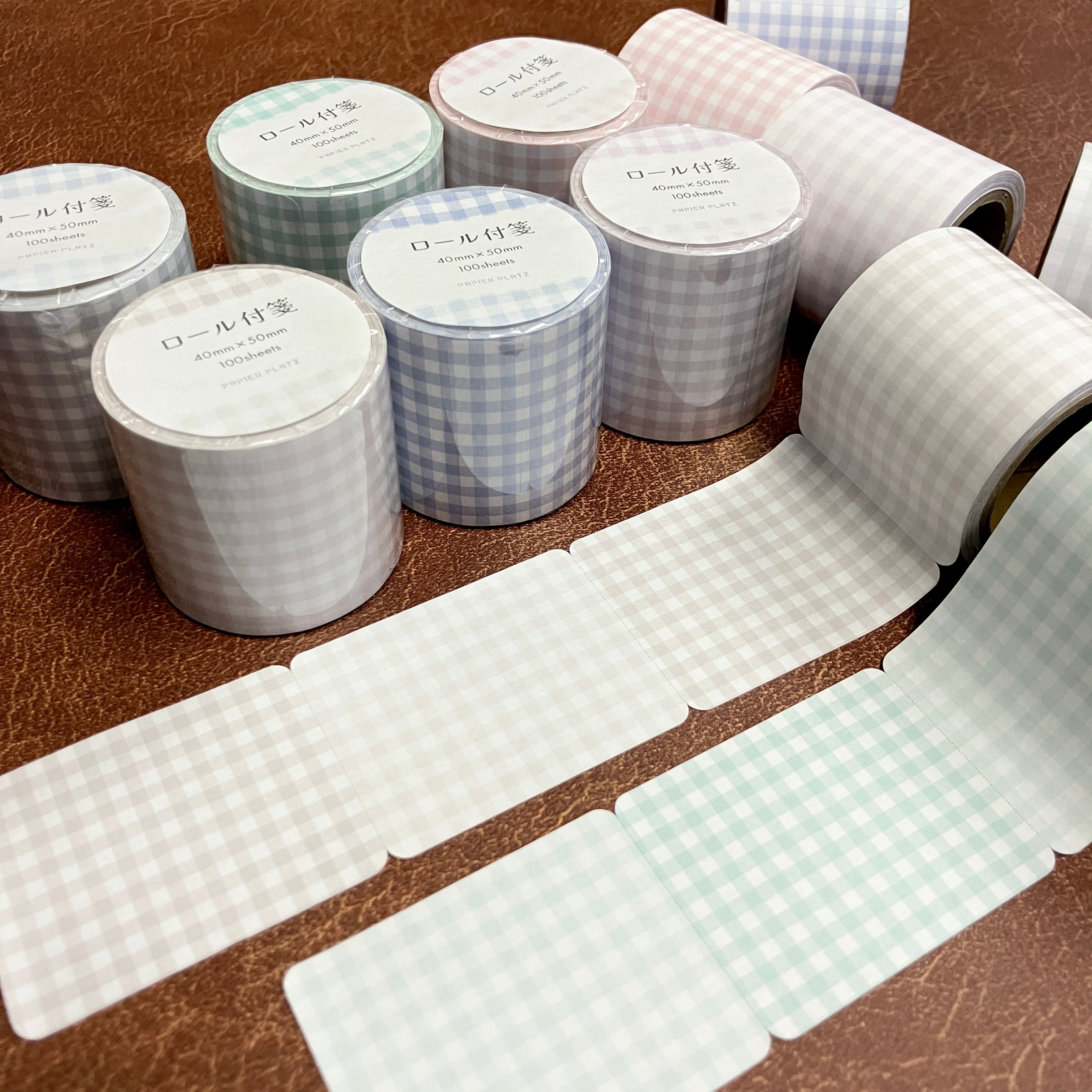 Papier Platz - Notas Adhesivas en rollo - Check Brown