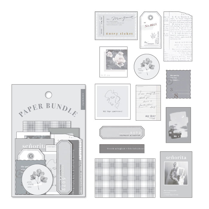 Mind Wave - Pegatinas Paper Bundle - Gray