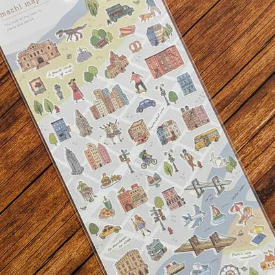 Mind Wave - Pegatinas Machi Map - Blue City