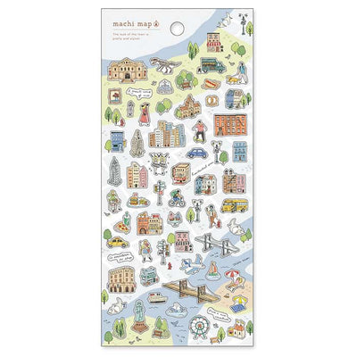 Mind Wave - Pegatinas Machi Map - Blue City