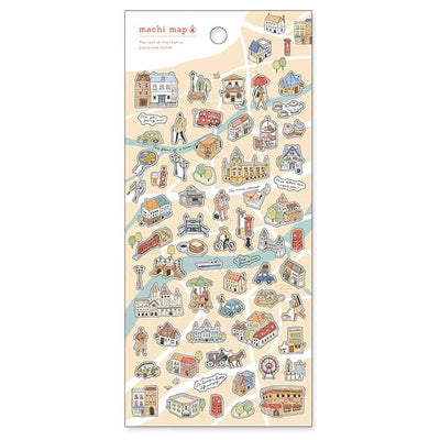 Mind Wave - Pegatinas Machi Map - Brown City