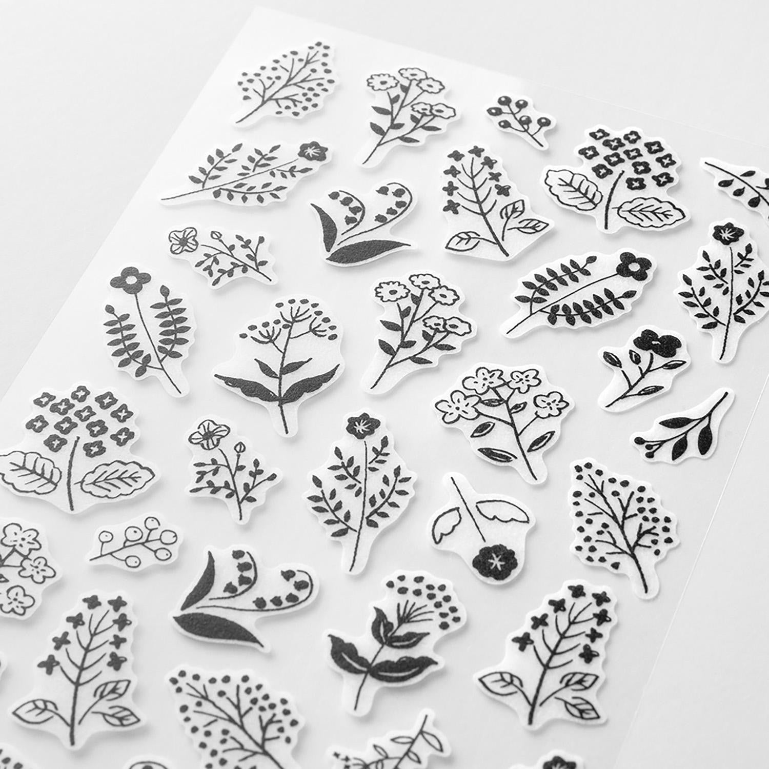 Midori - Pegatinas - 2 hojas Sticker 2642 - Monotone Flower
