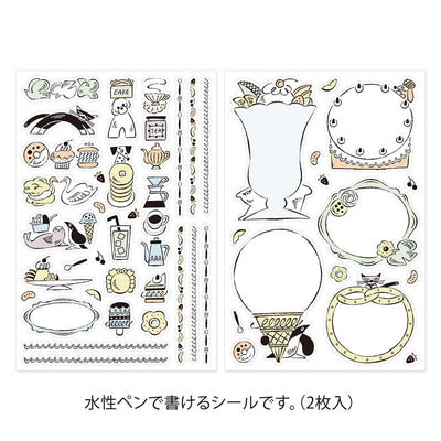 Midori - Pegatinas 2 hojas YURU LOG - Sweets & Animals