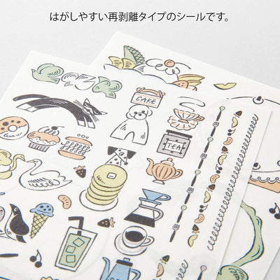 Midori - Pegatinas 2 hojas YURU LOG - Sweets & Animals
