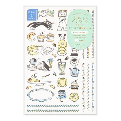 Midori - Pegatinas 2 hojas YURU LOG - Sweets & Animals