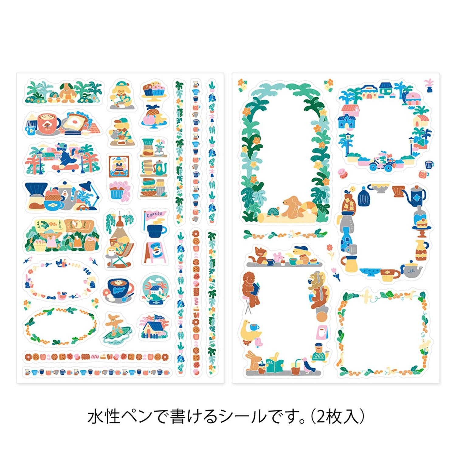 Midori - Pegatinas 2 hojas YURU LOG - Coffee Shop