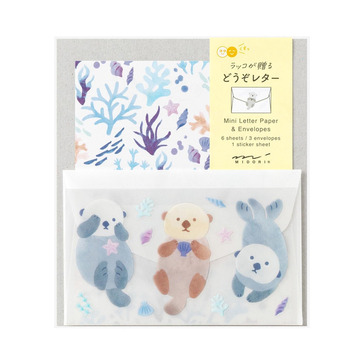 Midori - Set cartas y sobres MINI - Sea Otter