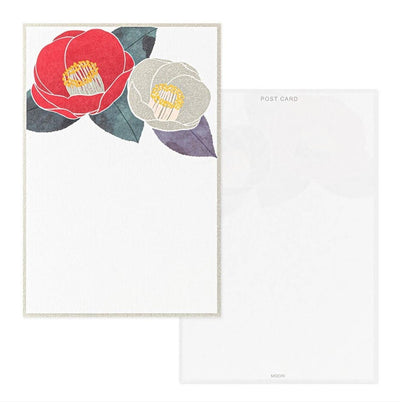 Midori - Bloc 6 Postales - Red and White Camellia