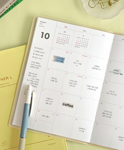 Iconic - Agenda Anual 2027 - Vista Mensual - The Planner L - Steel Blue