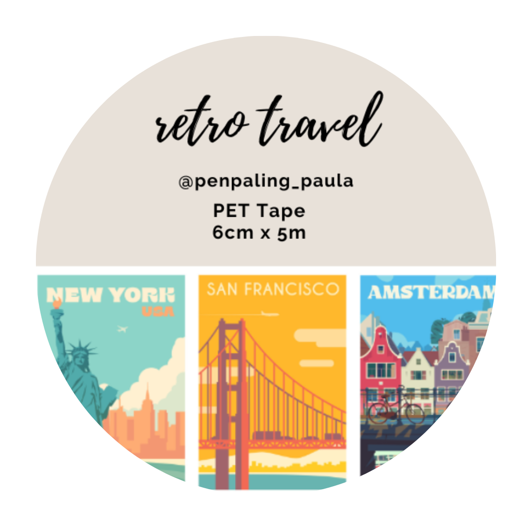 Penpaling Paula - Retro Travel - Cinta PET