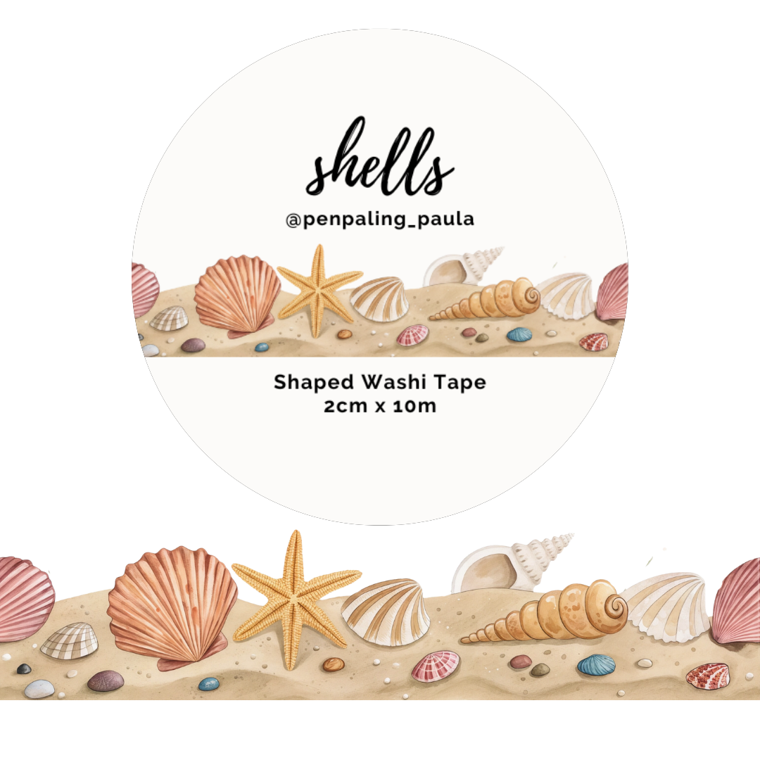 Penpaling Paula - Conchas - Cinta Washi Troquelada