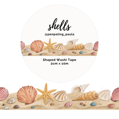 Penpaling Paula - Conchas - Cinta Washi Troquelada