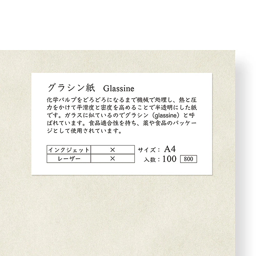Yamamoto Paper - Papel A4 - 100 hojas - Glassine 30.5gsm