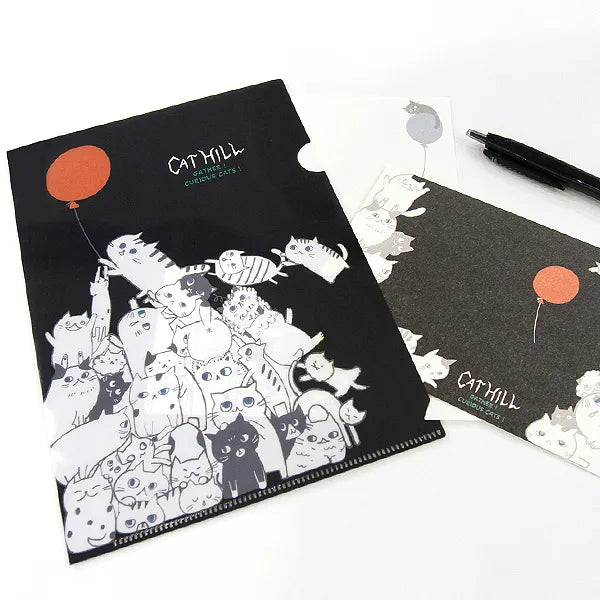 Shinzi Katoh - Carpeta A5 Transparente - Cat Hill Black