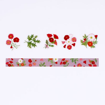 Bande - Pegatinas en rollo + washi - Amapolas
