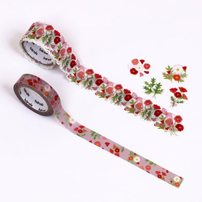 Bande - Pegatinas en rollo + washi - Amapolas