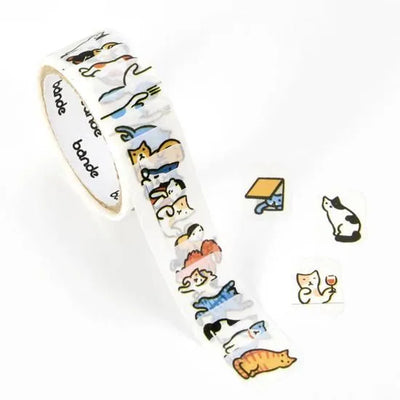 Bande - Pegatinas en rollo - People living in a notebook Cat all over