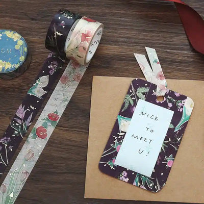 BGM - Washi Tape 15 mm Foil Stamping - Jardín Viridián