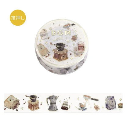 BGM - Washi Tape 15 mm Foil Stamping LIFE - Cafe