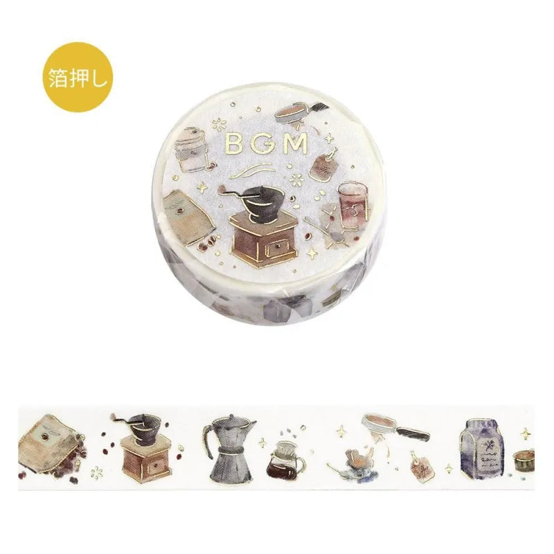 BGM - Washi Tape 15 mm Foil Stamping LIFE - Cafe