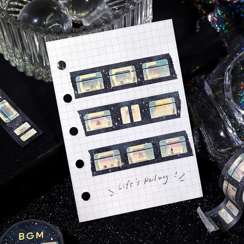 BGM - Washi Tape 15 mm Foil Stamping LIFE - Train in the Stars