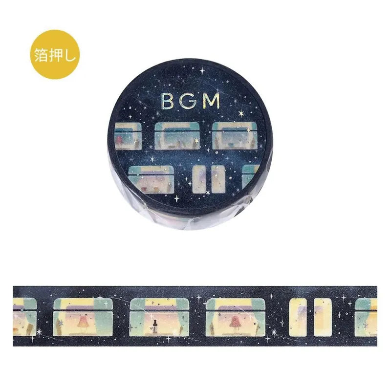 BGM - Washi Tape 15 mm Foil Stamping LIFE - Train in the Stars