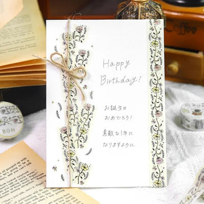 BGM - Washi Tape 15 mm Foil Stamping LIFE - Flower Sketch