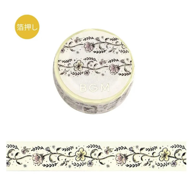 BGM - Washi Tape 15 mm Foil Stamping LIFE - Flower Sketch